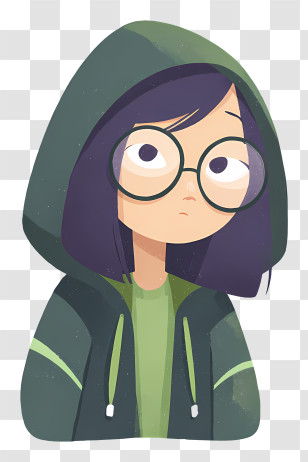 Michelle Green - Girl In Green Hooded Jacket Transparent PNG