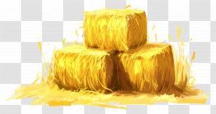Stack Of Hay - Three Hay Bales In Farm Setting Transparent PNG