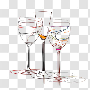 Champagne Glass - Elegant Wine Glasses Illustration Transparent PNG