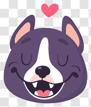 Dog Emoji - Happy Dog Face With Heart Transparent PNG