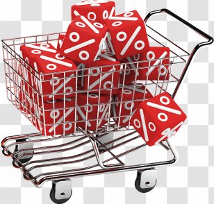 Shopping Cart Gift - Centre - Red Transparent PNG