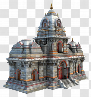 Kedarnath Temple - Grey Stone Temple With Dome Architecture Transparent PNG
