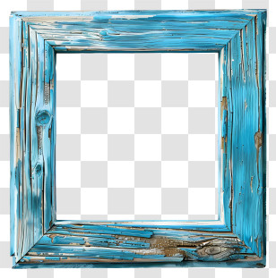 Blue Photo Frame - Blue Distressed Wooden Frame For Decoration Transparent PNG