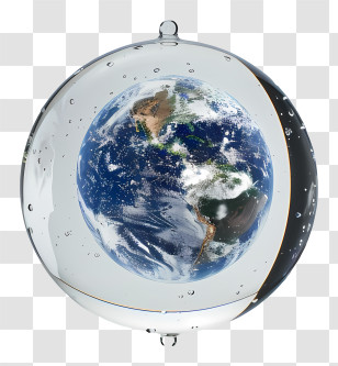 World Water Day - Earth In Water Sphere Illustration Transparent PNG