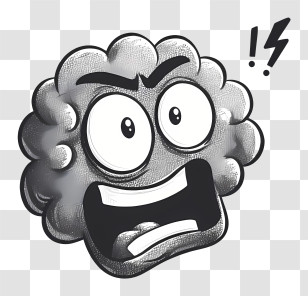 Cartoon Shocked Brain - Angry Cloud Cartoon Illustration Transparent PNG