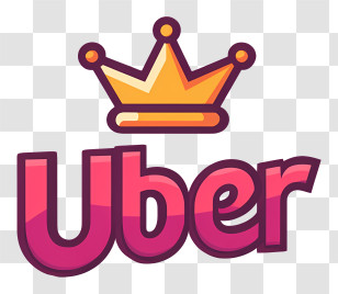Uber Logo - Pink Uber Wordmark With Crown Transparent PNG