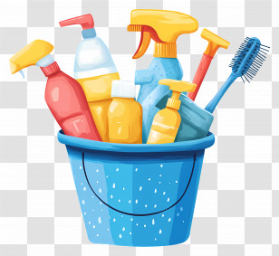Cleaning Supplies - Cleaning Supplies In A Bucket Transparent PNG