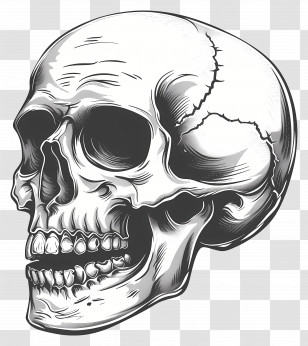 Skull - Detailed Human Skull Illustration Transparent PNG