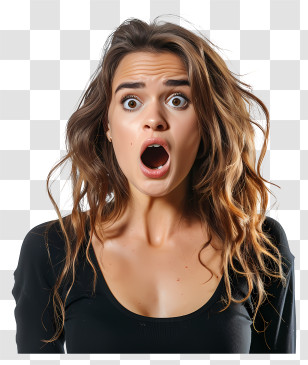 Shocked Woman - Surprised Woman With Open Mouth Transparent PNG