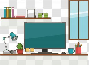 Desktop Computer Table Download - Rectangle - Business PC Transparent PNG