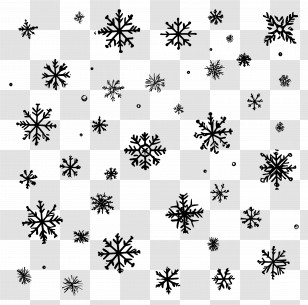Falling Snowflakes - Black Snowflake Pattern Art Transparent PNG