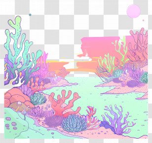 Reefs - Colorful Coral Reef Illustration Transparent PNG