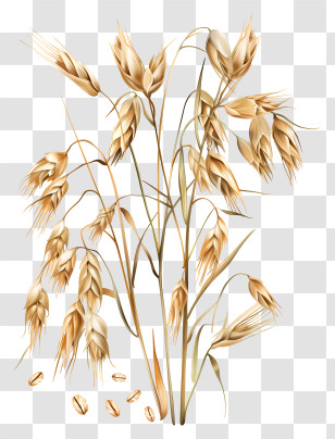 Oats - Golden Oat Plants For Farming Or Natural Illustration Transparent PNG