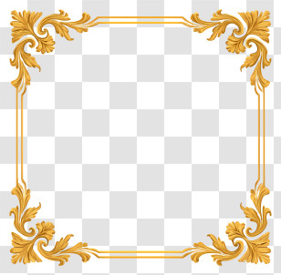 Golden Border Frame - Golden Ornate Frame For Decoration Transparent PNG