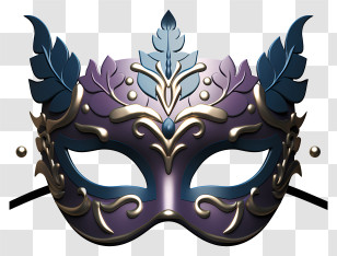 Sketch Style Masquerade Mask - Purple And Blue Carnival Mask Transparent PNG
