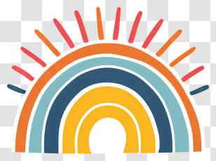 Find A Rainbow Day - Vibrant Rainbow Illustration Transparent PNG