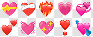 Heart Emoji - Variety Of Heart Symbols For Romantic Expressions Transparent PNG