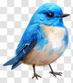 Blue Bird - Realistic Blue Bird Portrait Transparent PNG