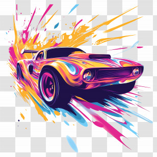 Hot Wheels - Colorful Racing Car In Motion Transparent PNG