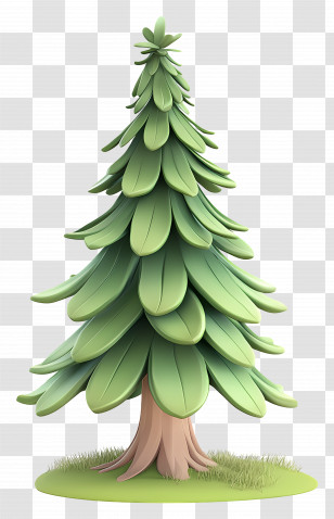 Cartoon Spruce Tree - Green Pine Tree Illustration Transparent PNG