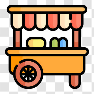 Food Cart Logo - Colorful Cartoon Market Stall Illustration Transparent PNG