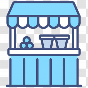 Market Stall - Blue Market Stall Transparent PNG