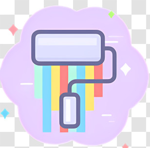 Paint Roller - Paint Roller With Rainbow Colors Transparent PNG