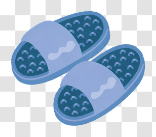 Icon - Blue Slippers With Textured Soles Transparent PNG