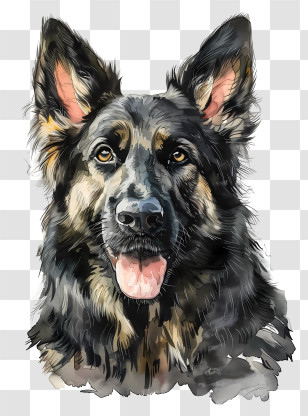 Shepherd Dog - Realistic Dog Illustration Transparent PNG