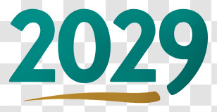 Year 2029 - 2029 Teal Number Design Transparent PNG