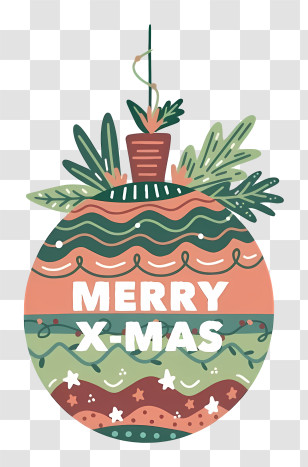 Christmas Ornament - Merry X-Mas Ornament Transparent PNG