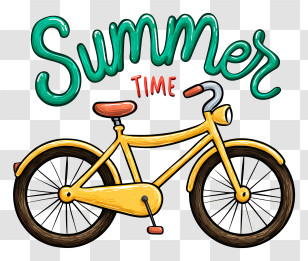 Summer Logo Word - Summer Time Yellow Bicycle Transparent PNG