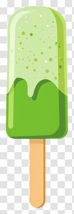 Matcha Ice Cream - Refreshing Green Popsicle Illustration Transparent PNG