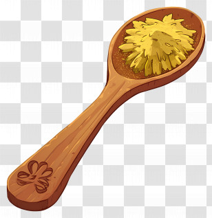 Wooden Spoon - Wooden Spoon With Spice Transparent PNG