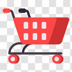 Shopping Cart - Red Shopping Cart Illustration Transparent PNG