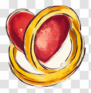 Wedding Card Design - Heart With Rings Symbol Transparent PNG