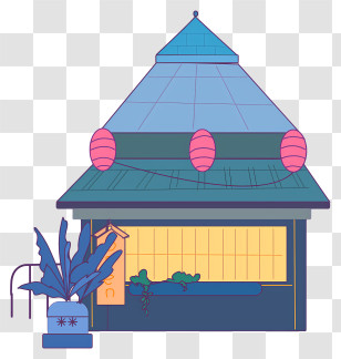 Building Design - House With Decorative Lanterns Transparent PNG