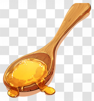 Wooden Spoon - Wooden Spoon With Honey Transparent PNG