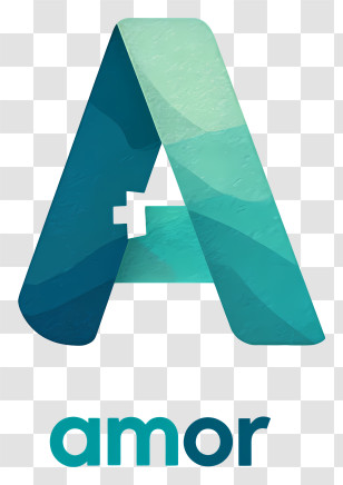 Amor Logo - Turquoise 'A' Amor Logo Design Transparent PNG