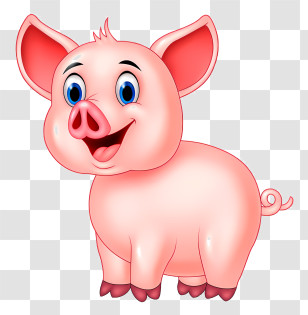 Pig - Happy Cartoon Pink Pig Illustration Transparent PNG