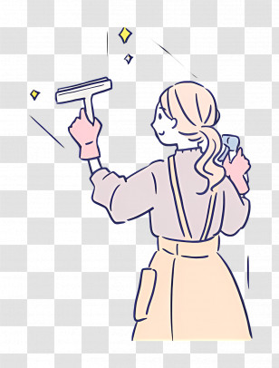 Girl - Illustration Of Cleaning Woman With Tools Transparent PNG