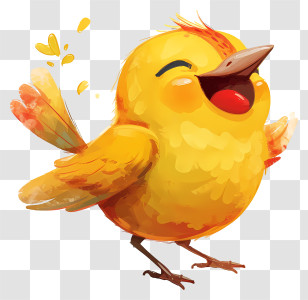 Bird Day - Happy Yellow Bird Cartoon Transparent PNG