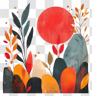 September Equinox - Colorful Abstract Nature Art Transparent PNG