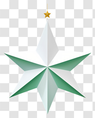 White And Green Color Scheme - Green And White Decorative Star Transparent PNG