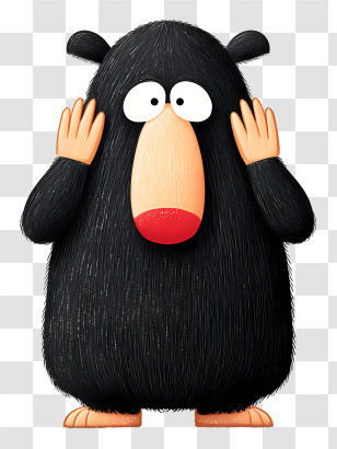 Little Mole Covering Ears - Cartoon Bear With Hands Up Transparent PNG