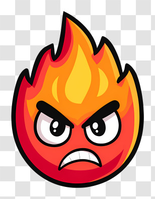 Kawaii Angry Fire - Angry Fire Flame Illustration Transparent PNG