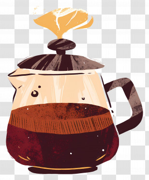 Coffee Pot - Stylized Coffee Pot Illustration Transparent PNG