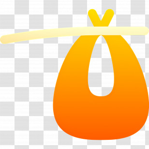 Refugees - Orange Hobo Bag On Stick Transparent PNG