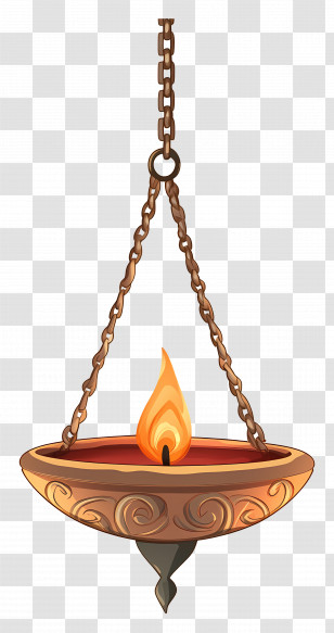 Hanging Diya - Ornate Hanging Oil Lamp Transparent PNG