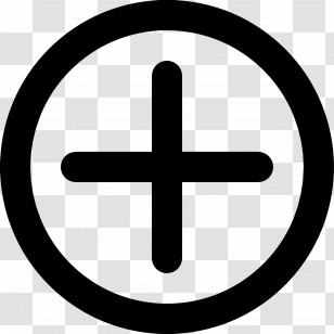 Plus Sign - Black Plus Symbol Enclosed In A Circle Transparent PNG